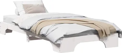 Obrázok produktu pre vidaXL Rám postele biely 100 x 200 cm z masívneho borovicového dreva