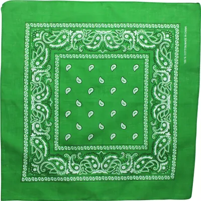 Produktbild von Bandana Tuch - Paisley Muster 02 - grün - weiß - quadratisches Kopftuch