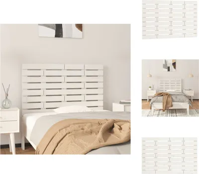 Produktbild von vidaXL Wand-Kopfteil Weiß 96x3x63 cm Massivholz Kiefer -  Kopf- & Fußenden