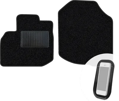 Produktbild von moto-MOLTICO Vorne Fußmatten Auto Velours Autoteppiche Schwarz Automatten Set 2-teilig passend für Honda City V 2009-2013