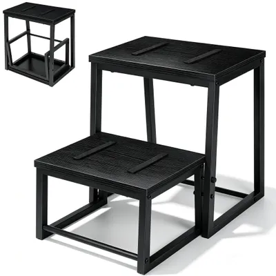 Imagen del producto de Taburete plegable con dos escalones, para adultos y niños, color