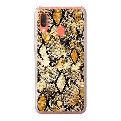 Produktbild von MuchoWow® Handyhülle Schutzhülle Hülle für Samsung Galaxy A20e Tiermuster - Schlange - Gold - Schwarz Silikon Softcase Handy Hülle - Abdeckung