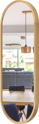 Produktbild von Badspiegel Wandspiegel Oval LEJA 120x48 cm mit Holzrahmen EICHE – höchste Qualität und Design für stilvolle Innenräume