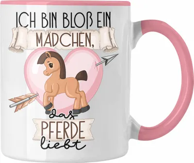Produktbild von Trendation - Pferde Reiterin Tasse Geschenk Frauen Ich Bin Bloß Ein Mädchen Das Pferde Liebt Reiten Pferdeliebhaber Geschenk Spruch Geburtstag (Rosa)