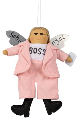 Produktbild von Schutzengel aus Stoff & Metall 18 cm Glücksbringer für Kinder & Erwachsene