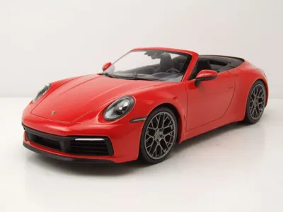 Produktbild von Porsche 911 (992) Carrera 4S Cabrio 2019 orange Modellauto 1:18 Minichamps