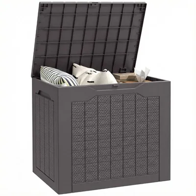 Produktbild von Aufbewahrungsbox – Gartenbox mit Griffen – Wasserdichte Werkzeugbox – 56 x 41 x 50 cm – Braun