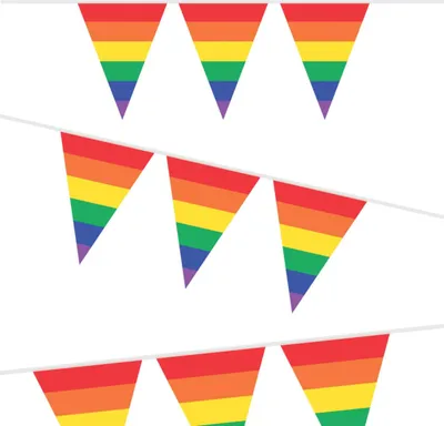 Image de Haza Whitebeard - Ligne de drapeaux arc-en-ciel, 10 m.