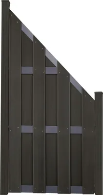 Produktbild von GroJa Fertigzaun Abgeschrägt  84,3 x 180/90 x 3,2 cm Anthrazit Querriegel Anthrazit DB703