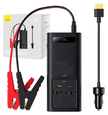 Produktbild von Baseus IGBT Auto-Wechselrichter 300W 220V (CN/EU-Stecker) Schwarz (CGNB010101)