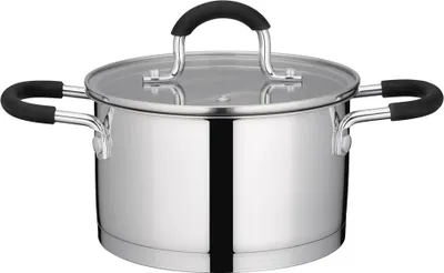 Image de Casserole ronde Torres avec couvercle en verre, 16 cm de diamètre, 1,8 l, acier inoxydable