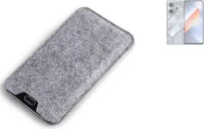 Produktbild von K-S-Trade Filz Handyhülle kompatibel mit Tecno Pova 6 Neo Schutzhülle Filztasche Filz Tasche Case Sleeve Handy Hülle Filzhülle grau