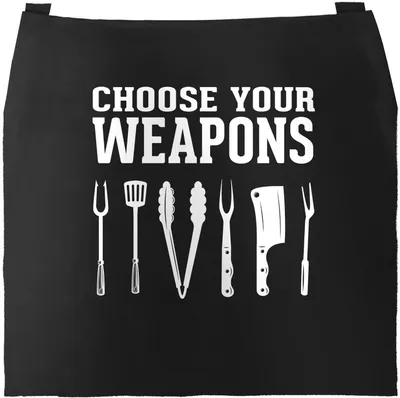 Produktbild von Grill-Schürze für Männer mit Spruch Grillen Choose your Weapons Moonworks® schwarz unisize