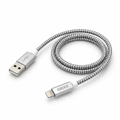 Productafbeelding van Grixx laadkabel USB-A naar Lightning 1 m MFi laden en data space grey, AI-gegenereerde afbeelding