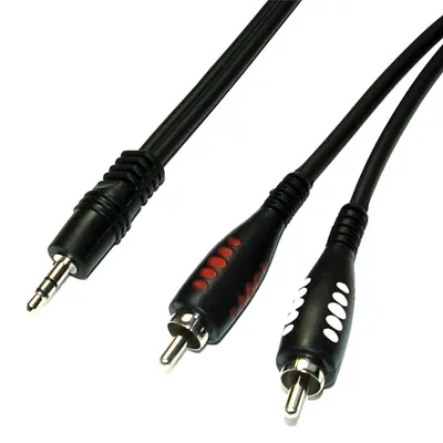 Zdjęcie produktu dla 6 m kabel Y-audio 3,5 mm stereo jack do 2x RCA męskie