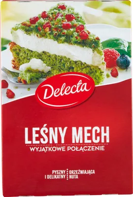 A product package for a cake mix, featuring an image of the finished cake.