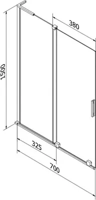 Zdjęcie produktu dla Mexen Velar L Parawan Nawannowy 70x150 cm, Szron, Złoty, Rozsuwany
