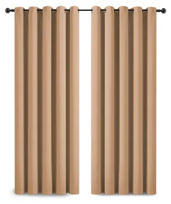 Verdunkelungsvorhänge mit Ösen, beige, 168 x 229 cm, 2 Paneele