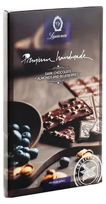 Image de Chocolat noir aux amandes et aux myrtilles Laurence, 80 g