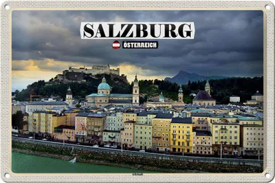 Produktbild von Blechschild Reise Salzburg Österreich Altstadt 30x20cm
