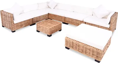 Image de ZMH Ensemble de canapés 27 pcs. rotin naturel