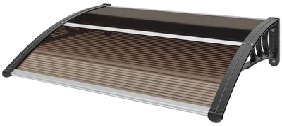 Productafbeelding van Outsunny Overkapping voor deuropgang, 75 x 100 cm, schuin model, bruin