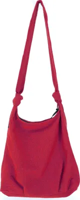 Produktbild von Boho Schultertasche, Schulterbeutel - Rot, Uni - Erwachsene, Baumwolle, 30*35*20 cm, Alternative Umhängetasche, Handtasche aus Stoff