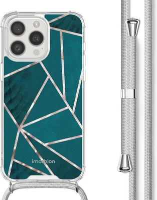 Image de étui imoshion Design avec cordon pour l'Apple iPhone 15 Pro Max - Petrol Green Graphic
