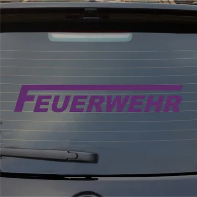 Produktbild von Heckscheibenaufkleber Feuerwehr langes F 55x9 cm Lila Auto Aufkleber Sticker