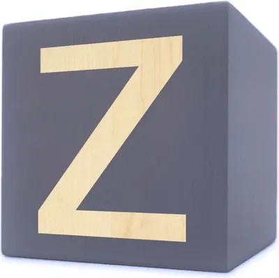 Obrázok produktu pre Drevená kocka s písmenami, 5 x 5 cm, sivá, písmeno Z