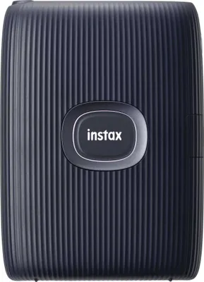A product shot of a dark blue Fujifilm Instax Mini Link 2 printer.
