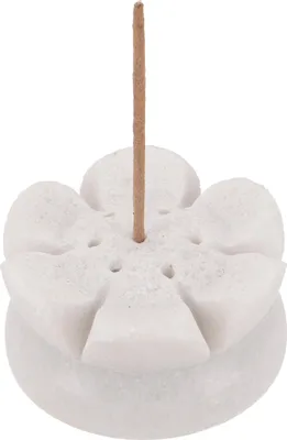 Produktbild von Indischer Marmor Räucherstäbchenhalter 5 cm - Lotus 5, Weiß, Räucherstäbchen Halter