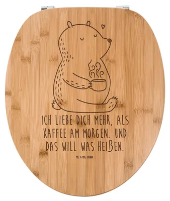 Produktbild von Mr. & Mrs. Panda Klobrille Bär Morgenkaffee - Transparent - Geschenk, für Partner, Toilettendeckel, Valentinstag, Freund, Ehefrau, Frauen, WC Brille, Freundin, Klodeckel
