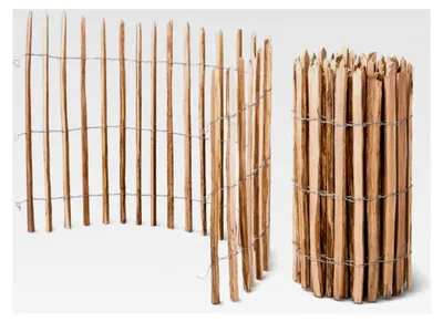 Produktbild von Imprägnierten Staketenzaun aus Haselnussholz, 90 cm x 5 m, Lattenabstand: 7-8 cm