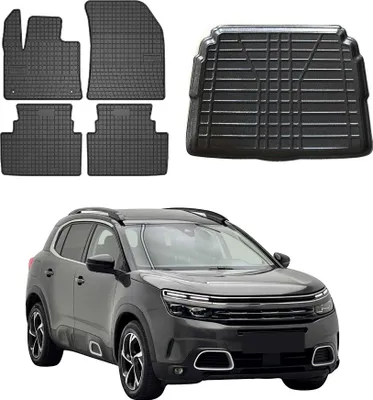 Immagine prodotto di Fußmatten & Kofferraumwanne Set für Citroen C5 Aircross 2017-2025 Untere Gummi