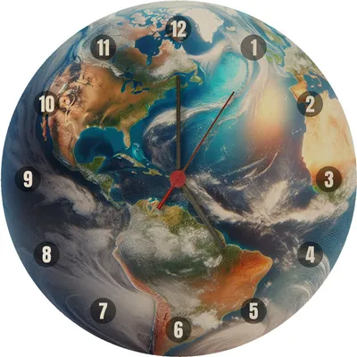 Produktbild von Erdkugel Wanduhr aus MDF