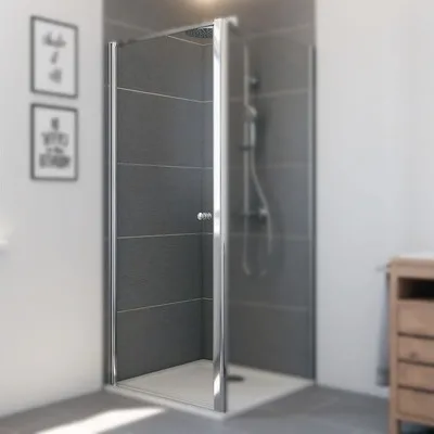 Produktbild von Drehtür für Seitenwand Breuer Elana 6 80 cm Anschlag links Klarglas Profilfarbe silber
