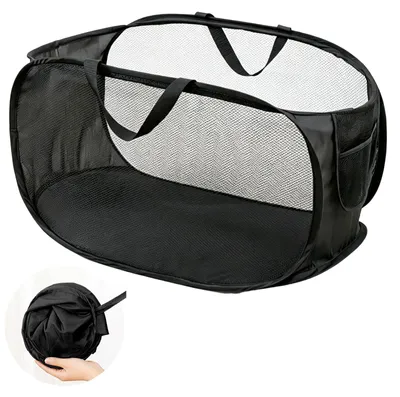 Pop-up Wasmand 75 L, 58x36x36 cm, zusammenklappbar, schwarz