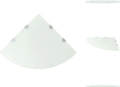 Immagine prodotto di vidaXL Mensole angolari 2 pezzi con staffe cromate in vetro bianco 45x45cm - Mensole a muro