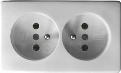 Produktbild von Kappa weiße n/t Doppelsteckdose mit Erdung 2x2P+Z IP20