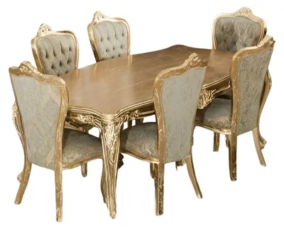Productafbeelding van Een elegante eethoekset, bestaande uit een tafel en 6 stoelen