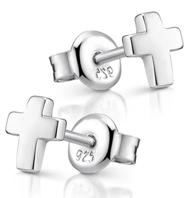 Produktbild von MATERIA by Matthias Wagner Kreuz Ohrstecker Silber 925 rhodiniert SO-440-Silber