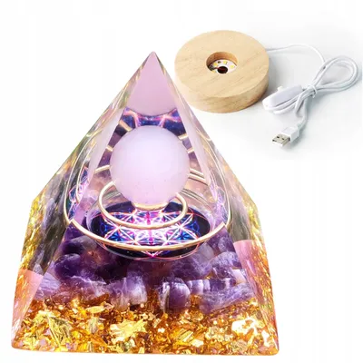 Immagine prodotto di Piramide ORGONITE + lampade a LED LAMPADA 5cm CRISTALLO AMULETO 5cm HX08