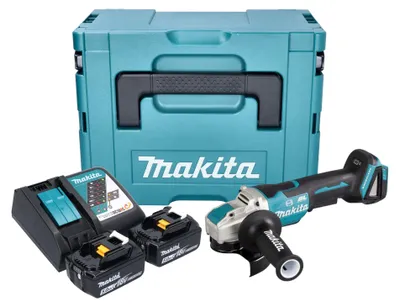 Produktbild von Makita DGA 520 RTJX1 Akku Winkelschleifer 18 V 125 mm X-LOCK Brushless + 2x Akku 5,0 Ah + Ladegerät + Makpac