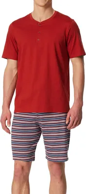 Productafbeelding van Schiesser heren pyjama, korte broek, maat 52, rood
