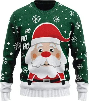 Produktbild von JAP Christmas Santa - Lustiger Hässlicher Weihnachtspullover Für Damen und Herren Ugly Christmas Sweater - Grün 5XL