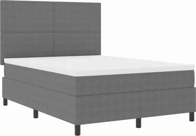 Produktbild von vidaXL LED Boxspringbett Hellgrau und Weiß 140 x 190 cm Cordstoff
