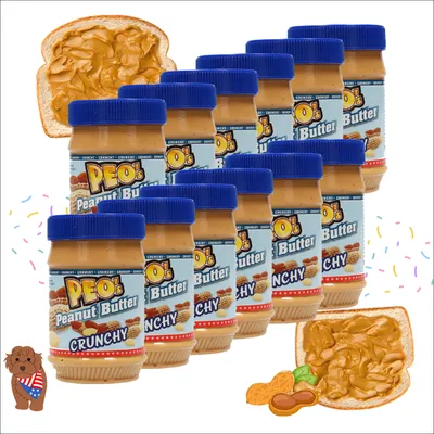 Produktbild von PEO's Peanut Butter 12 x 510g Erdnussbutter Crunchy aus gerösteten Erdnusskernen