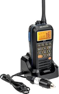 Immagine prodotto di Retevis RM40 Marine Radio GPS, radio DSC portatile professionale impermeabile IP67, radio portatile a due vie galleggiante, ricetrasmettitore marino per soccorso, guardia costiera (nero, 1 pezzo)