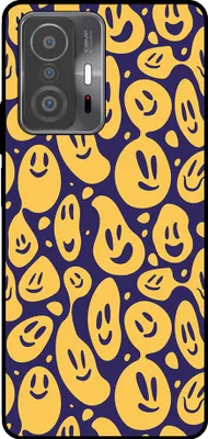 Produktbild von Smartphonica Handyhülle Geeignet für Xiaomi 11T / 11T Pro mit Smiley-Druck - TPU zurück Abdeckung Fall Emoji Design - lila gelb